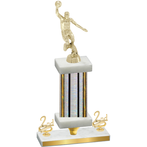 Premium Single Silver Glacier Second Place Basketball Trophy