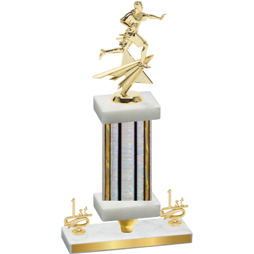 Premium Single Silver Glacier First Place Flag Football Trophy