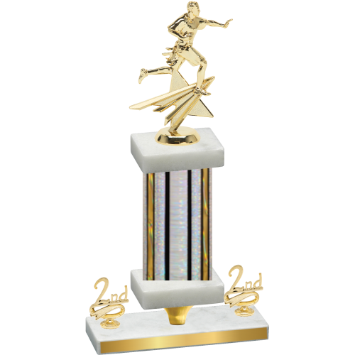 Premium Single Silver Glacier Second Place Flag Football Trophy