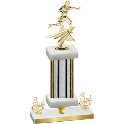 Premium Single Silver Glacier Third Place Flag Football Trophy