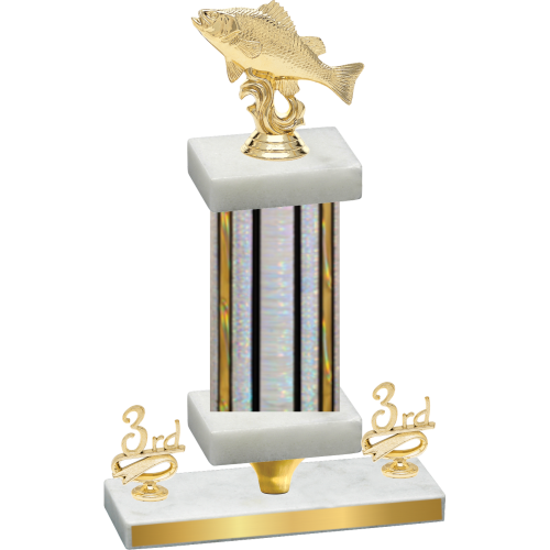 Premium Single Silver Glacier Third Place Fishing Trophy