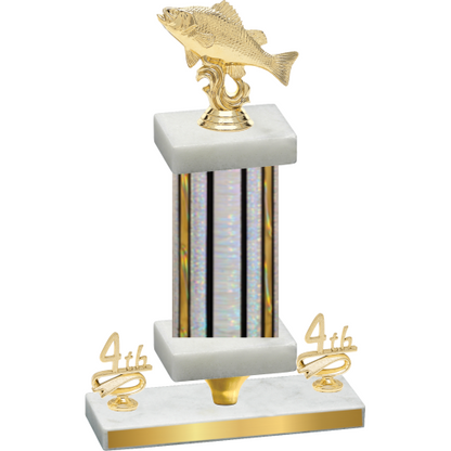 Premium Single Silver Glacier Fourth Place Fishing Trophy