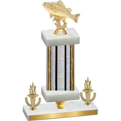 Premium Single Silver Glacier Victory Fishing Trophy