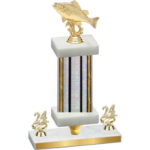 Premium Single Silver Glacier Year Fishing Trophy