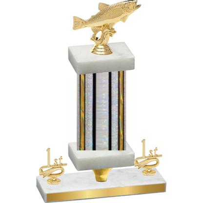 Premium Single Silver Glacier First Place Fishing Trophy