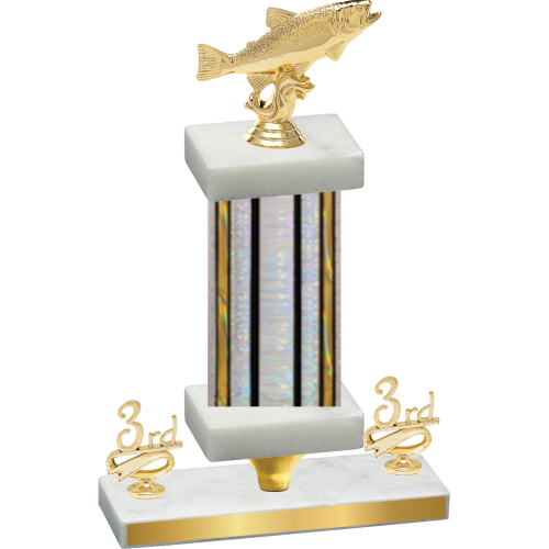 Premium Single Silver Glacier Third Place Fishing Trophy