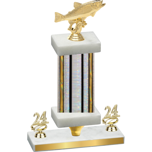 Premium Single Silver Glacier Year Fishing Trophy