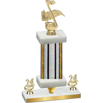 Premium Single Silver Glacier Year Music Trophy