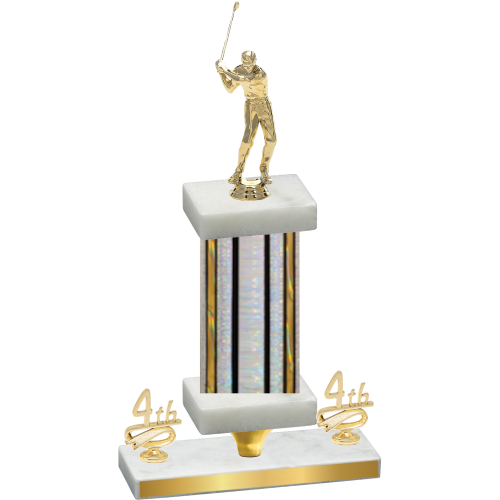 Premium Single Silver Glacier Fourth Place Golf Trophy