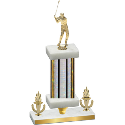 Premium Single Silver Glacier Victory Golf Trophy