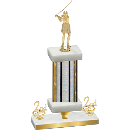 Premium Single Silver Glacier Second Place Golf Trophy