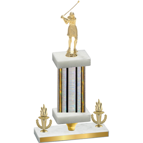 Premium Single Silver Glacier Victory Golf Trophy