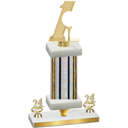 Premium Single Silver Glacier Year Golf Trophy