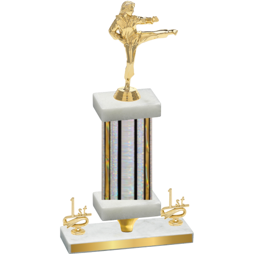 Premium Single Silver Glacier First Place Karate Trophy