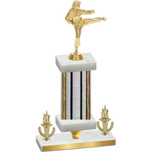 Premium Single Silver Glacier Victory Karate Trophy