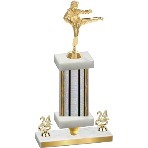 Premium Single Silver Glacier Year Karate Trophy