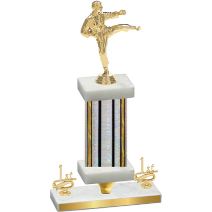 Premium Single Silver Glacier First Place Karate Trophy