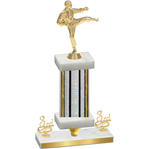 Premium Single Silver Glacier Third Place Karate Trophy