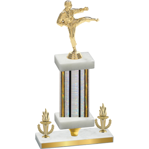 Premium Single Silver Glacier Victory Karate Trophy