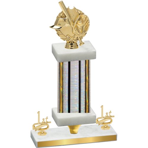 Premium Single Silver Glacier First Place Baseball Trophy