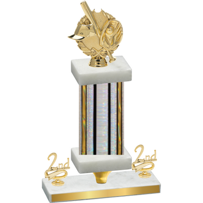 Premium Single Silver Glacier Second Place Baseball Trophy