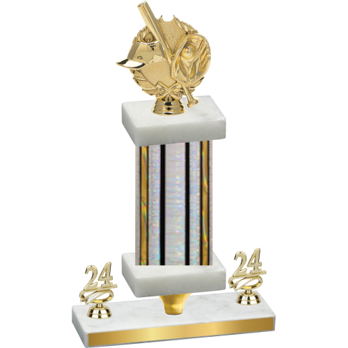 Premium Single Silver Glacier Year Baseball Trophy