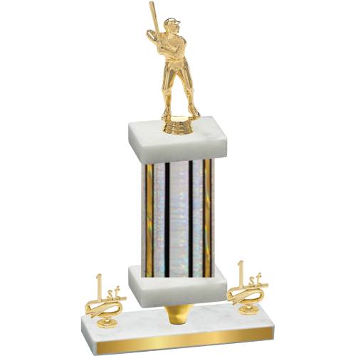 Premium Single Silver Glacier First Place Baseball Trophy