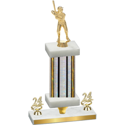 Premium Single Silver Glacier Year Baseball Trophy