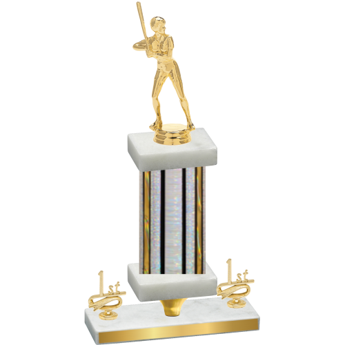 Premium Single Silver Glacier First Place Softball Trophy