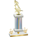 Premium Single Silver Carbon Fiber Second Place Football Trophy