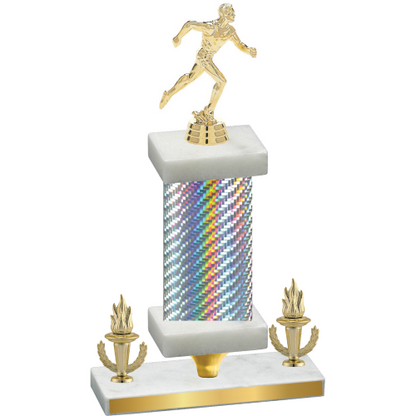 Premium Single Silver Carbon Fiber Victory Running Trophy