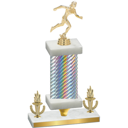 Premium Single Silver Carbon Fiber Victory Running Trophy