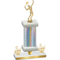 Premium Single Silver Carbon Fiber Third Place Tennis Trophy