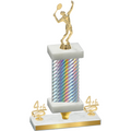 Premium Single Silver Carbon Fiber Fourth Place Tennis Trophy