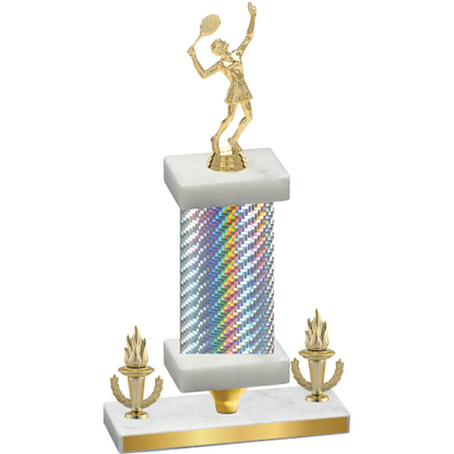 Premium Single Silver Carbon Fiber Victory Tennis Trophy