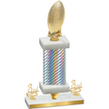 Premium Single Silver Carbon Fiber Third Place Football Trophy