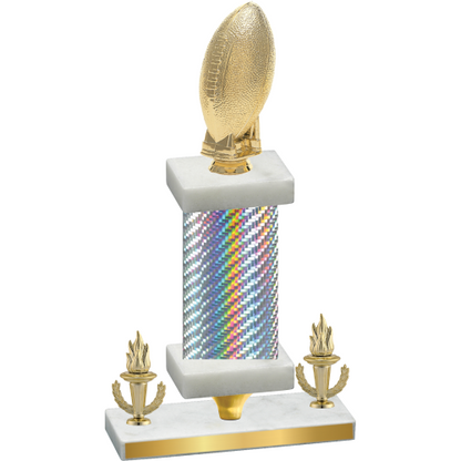 Premium Single Silver Carbon Fiber Victory Football Trophy