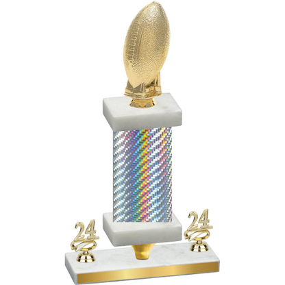 Premium Single Silver Carbon Fiber Year Football Trophy