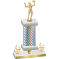 Premium Single Silver Carbon Fiber Fourth Place Volleyball Trophy