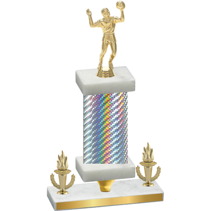 Premium Single Silver Carbon Fiber Victory Volleyball Trophy