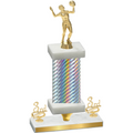 Premium Single Silver Carbon Fiber Third Place Volleyball Trophy