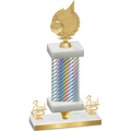 Premium Single Silver Carbon Fiber Third Place Volleyball Trophy