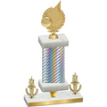 Premium Single Silver Carbon Fiber Victory Volleyball Trophy