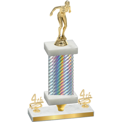 Premium Single Silver Carbon Fiber Fourth Place Tennis Trophy