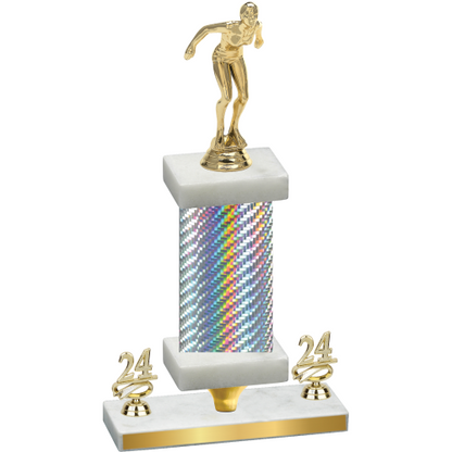 Premium Single Silver Carbon Fiber Year Tennis Trophy