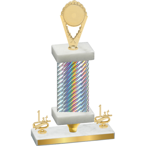 Premium Single Silver Carbon Fiber First Place Insert Trophy