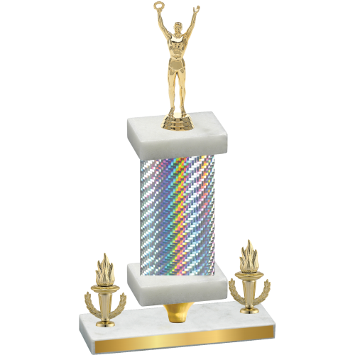 Premium Single Silver Carbon Fiber Victory Victory Trophy