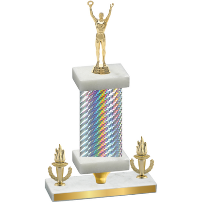 Premium Single Silver Carbon Fiber Victory Victory Trophy