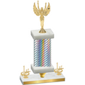 Premium Single Silver Carbon Fiber First Place Victory Trophy
