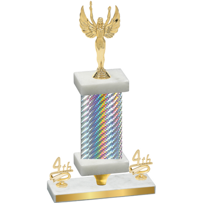 Premium Single Silver Carbon Fiber Fourth Place Victory Trophy